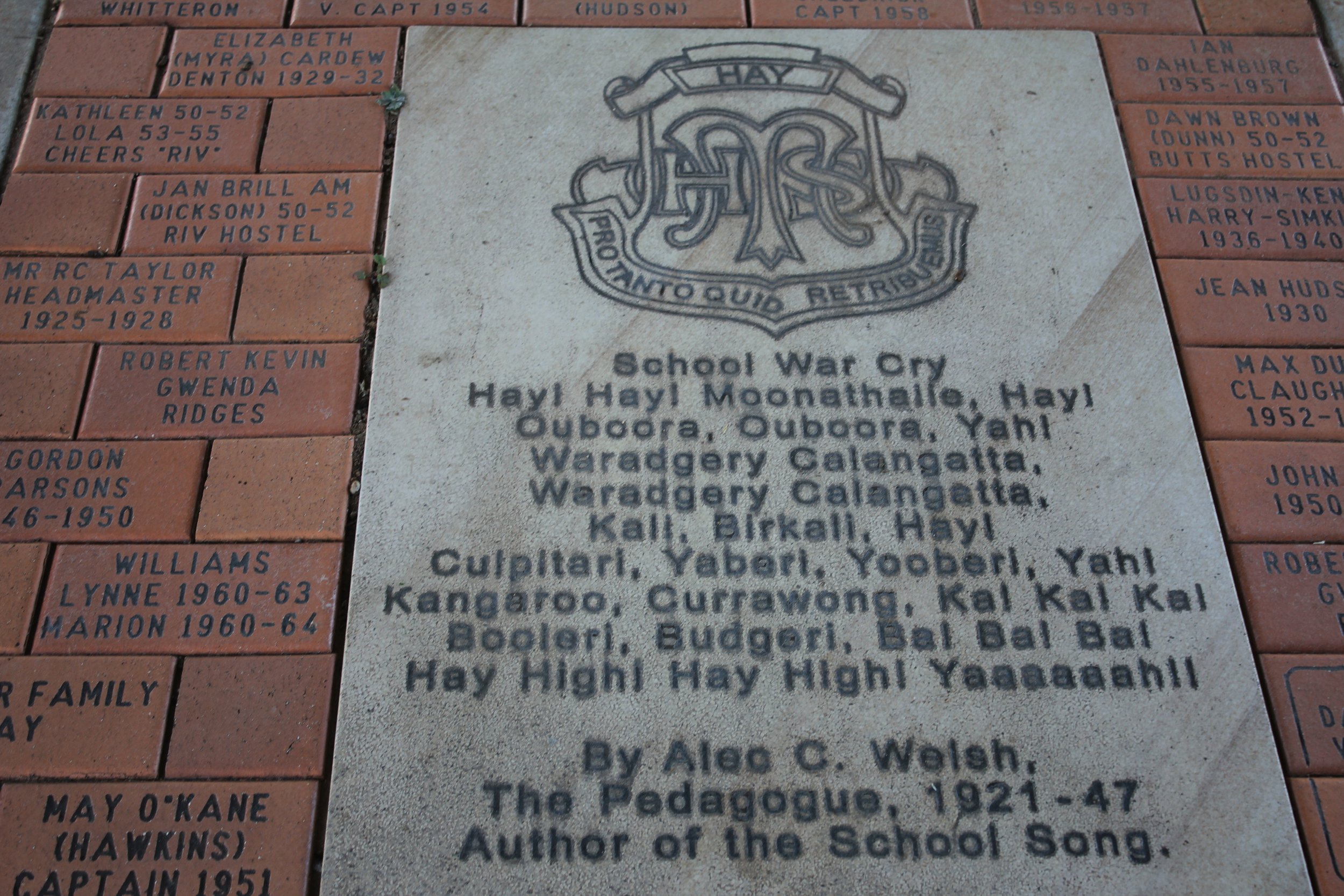 War Cry in pavers.JPG