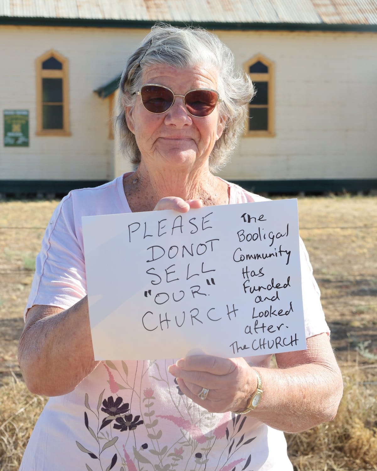 “Hands off our church!” Booligal’s Anglican congregation vows to fight for their historic church building.