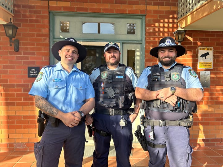 New faces at Hay Police Station: meet Mauricio, Luke and Nick