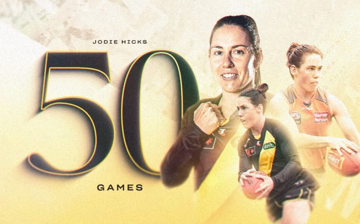 Jodie Hick plays 50th AFLW game