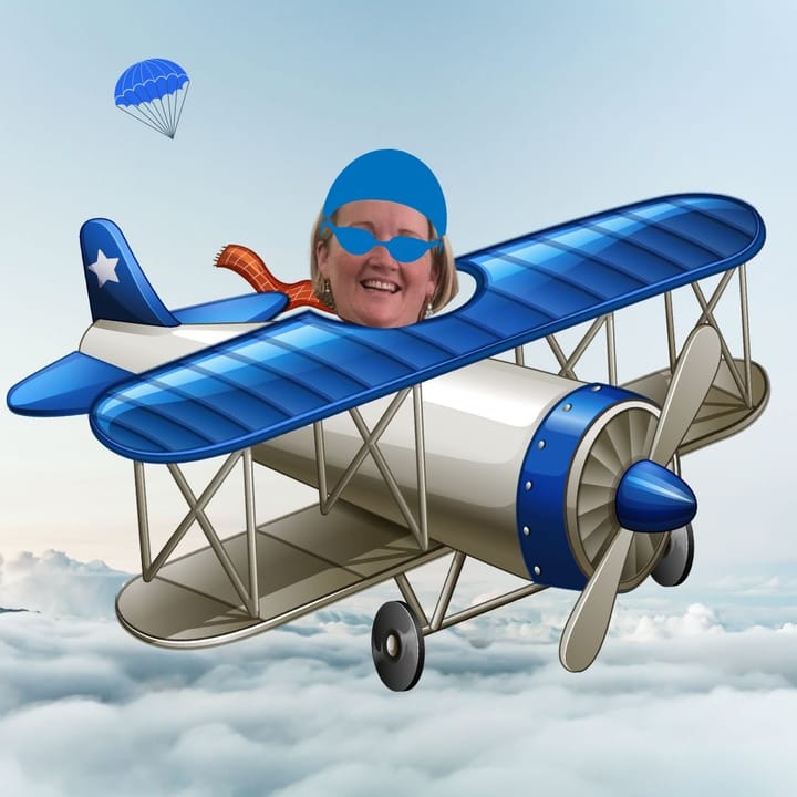 We’re throwing Kimberly from a plane