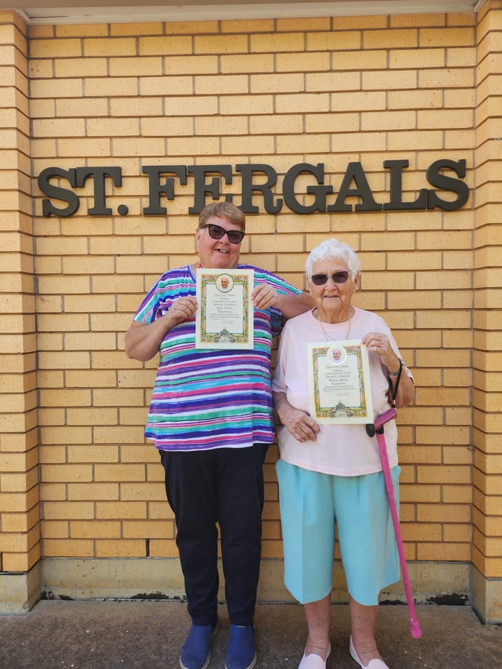 Blessing from the Vatican for Norma and Gail